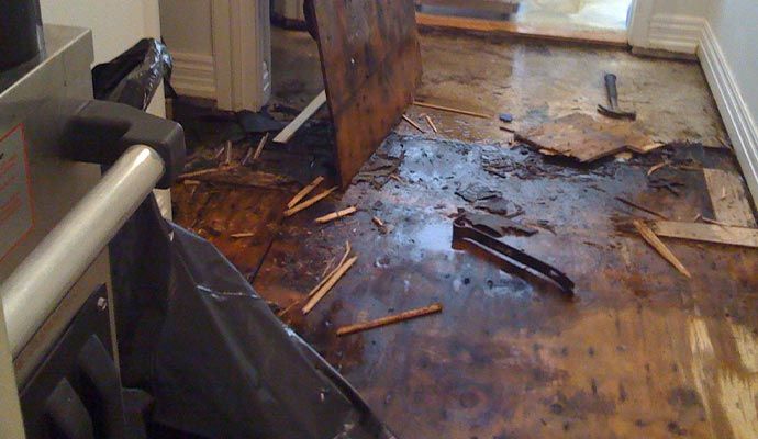 Water damaged floor