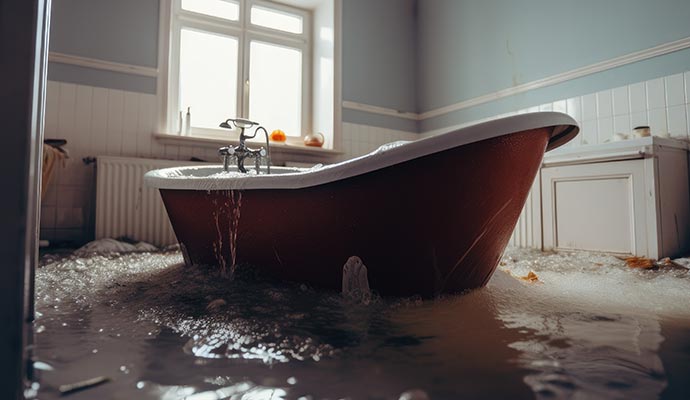 Cleanup and Restoration for Shower and Tub Overflow