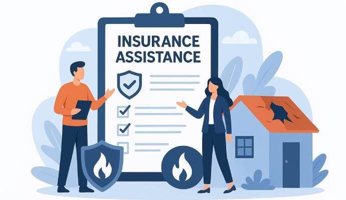 Insurance assistance experts helping with a property claim.