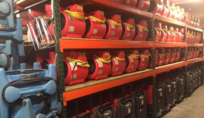 Red drying fan storage