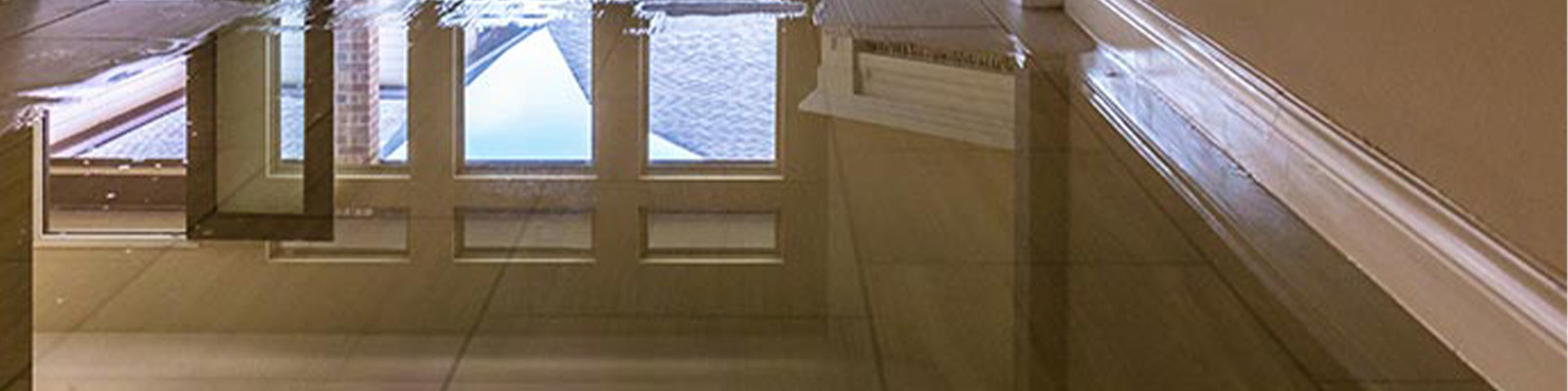 Water damaged floor banner 