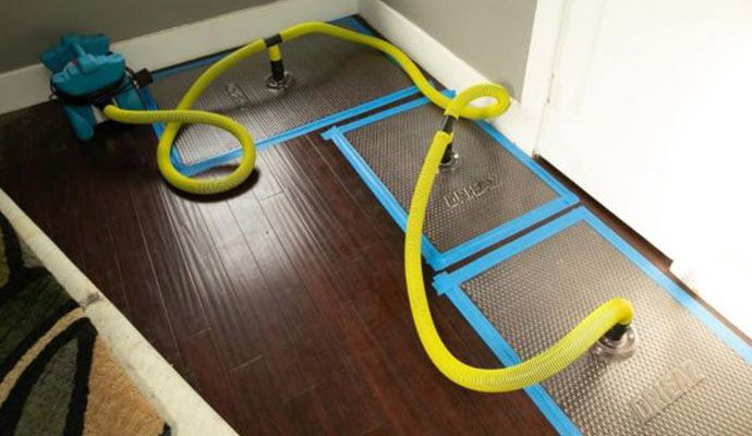 Water extraction service from the hardwood floor