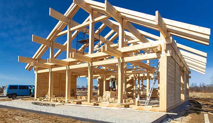 Wooden house under construction